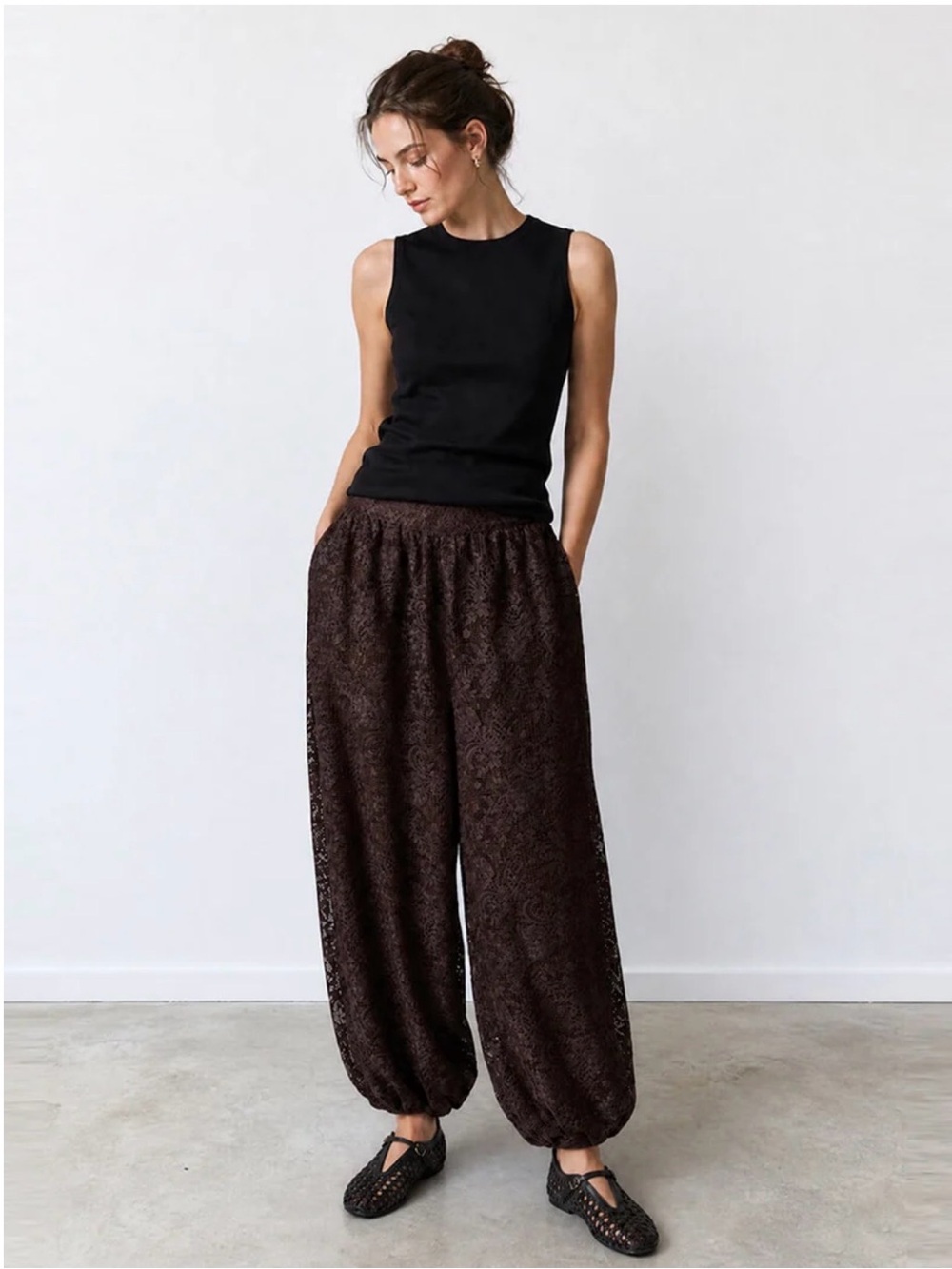 Day Birger et Mikkelsen brown Wide-Leg Textured Lace Balloon Pants Brown boho